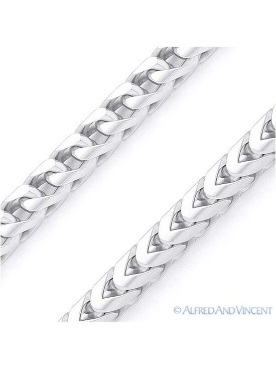 Italy 925 Sterling Silver Rhodium 1.4mm Arrow Link Franco  1.4mm Franco Arrow-Link Chain Necklace in .925 Sterling Silver w/ Rhodium - 26\